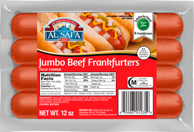 Jumbo Beef Frankfurters - Click Image to Close